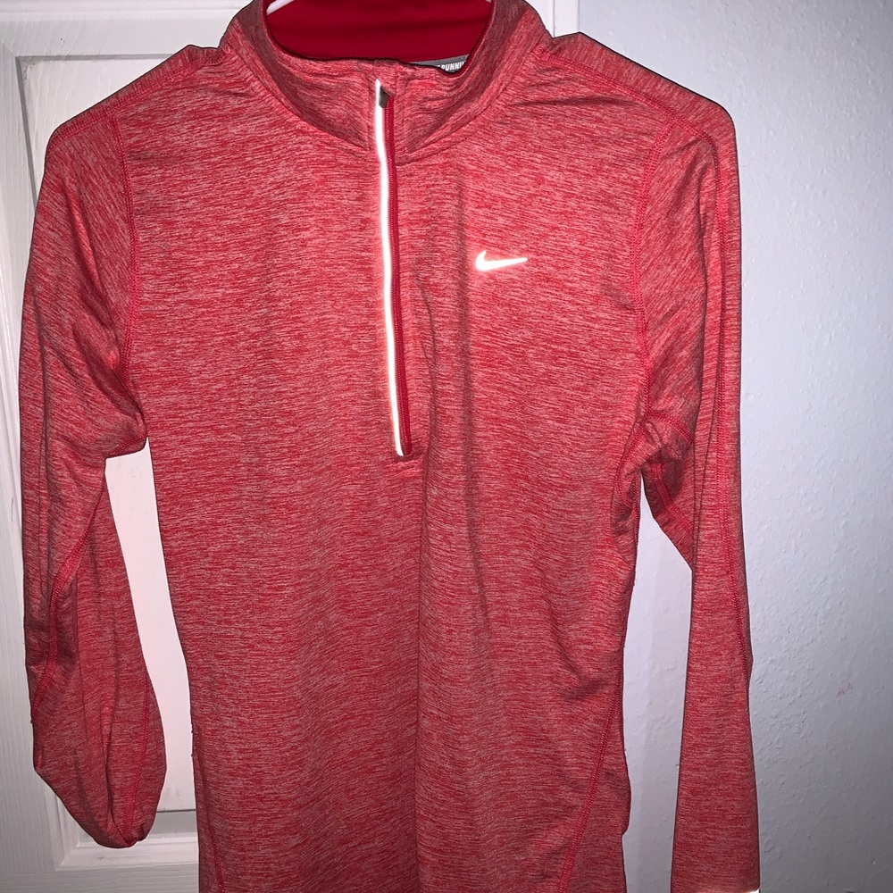 Nike running jacket. Pink and white long sleeve